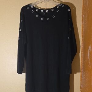 Elegant Black Dress with Silver Accents